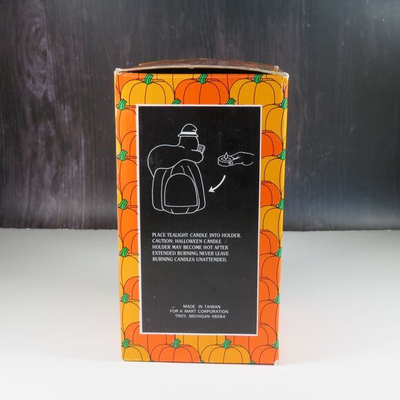 Ceramic Ghost Pumpkin Halloween Tea Light Candle Holder Statue 7” Kmart Vintage - Picture 11 of 16